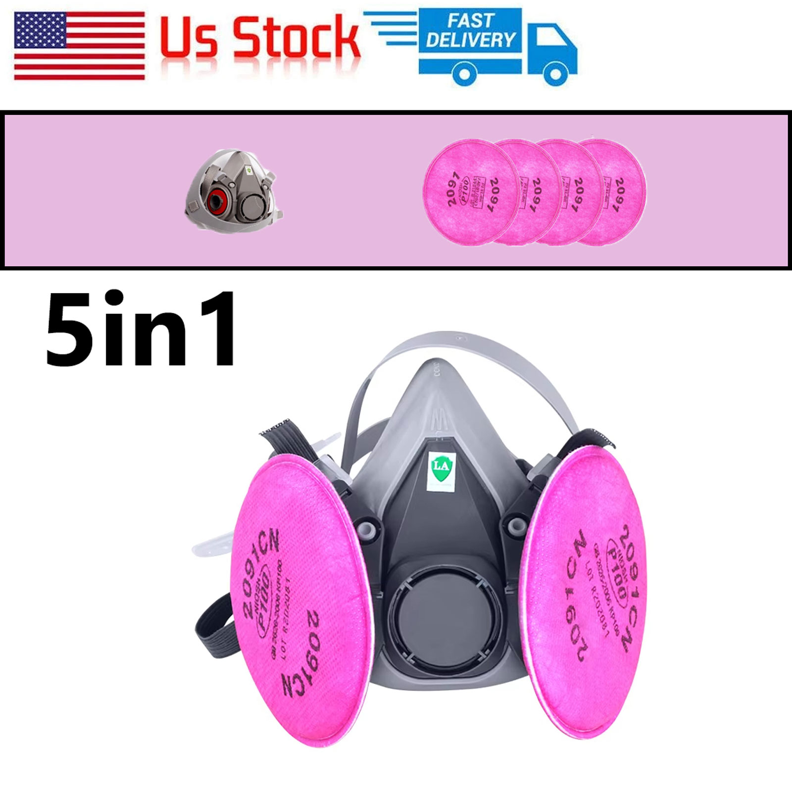 Respirator Half Face - Maschera Antigas e Antipolvere 5in1 6200,